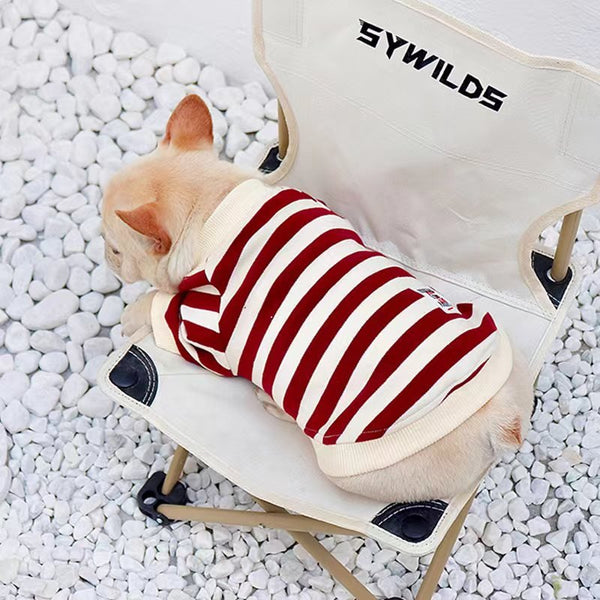 Stripe Shirts Sweatshirt Bulldog Dog Clothes