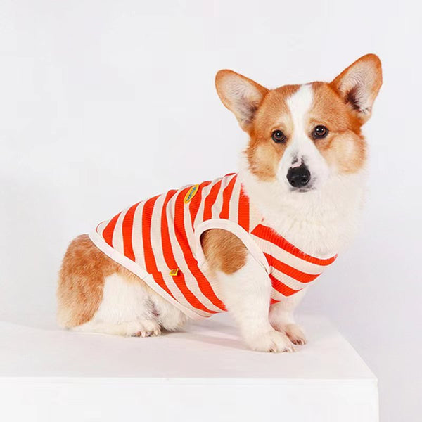 Stripe Sleeveless Tank Top Shirt Dog Clothes