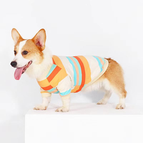 Stripe T-shirt Corgi Dog Clothes