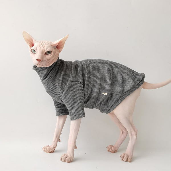 Turtleneck Cotton T-shirt Sphynx Cat Clothes