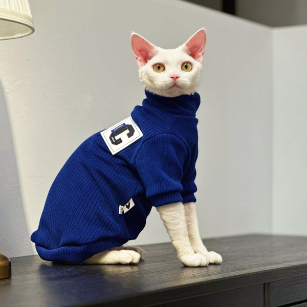 Winter Turtleneck Knitted Sweater Sphynx Cat Clothes