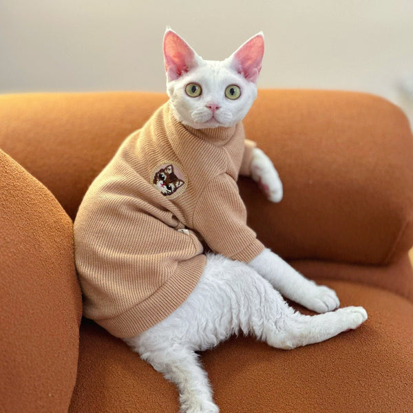 Turtleneck Knitting Sweater Sphynx Cat Clothes