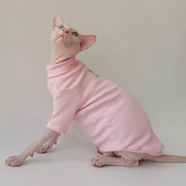 Turtleneck Warm Cotton Basic T-shirt Sphynx Cat Clothes