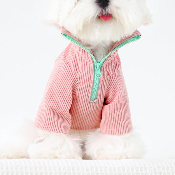 Turtleneck Zip Half Pullover Shirts Dog Clothes