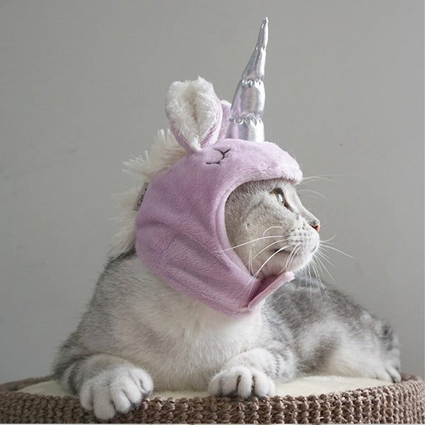 Unicorn Plush Cat Hat Halloween Fall Winter