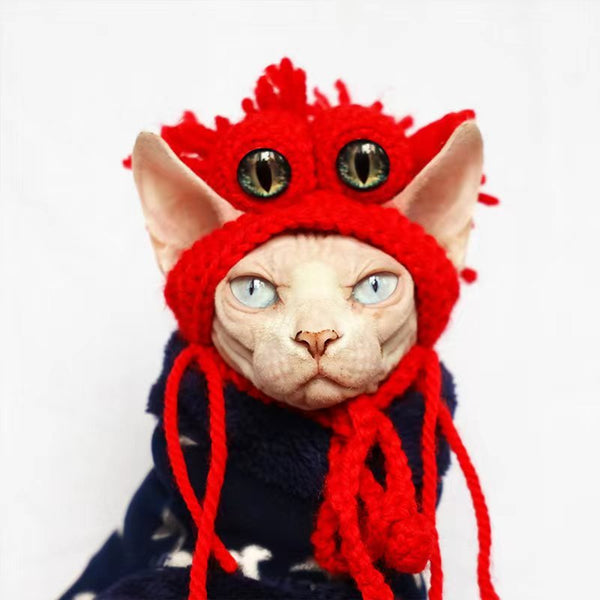 Unique Knitted Pet Hat Sphynx Cat Hat