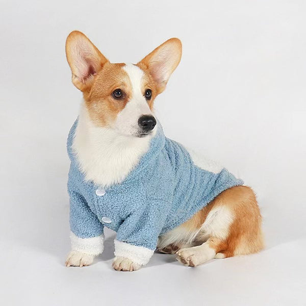 Warm Fleece Button Coat Corgi Dog Clothes