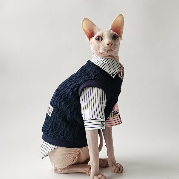 Warm Knitted Vest Sphynx Cat Clothes