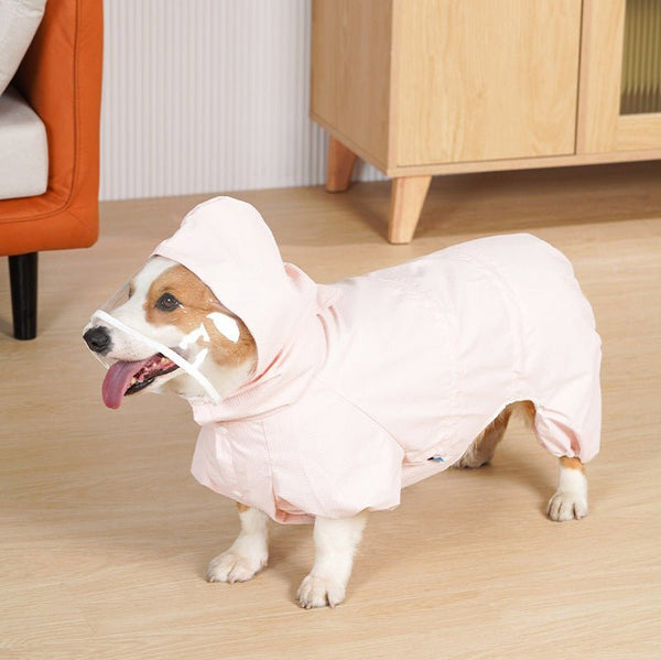 Waterproof 4Legs Belly Cover Raincoats Outdoor Dog Clothes