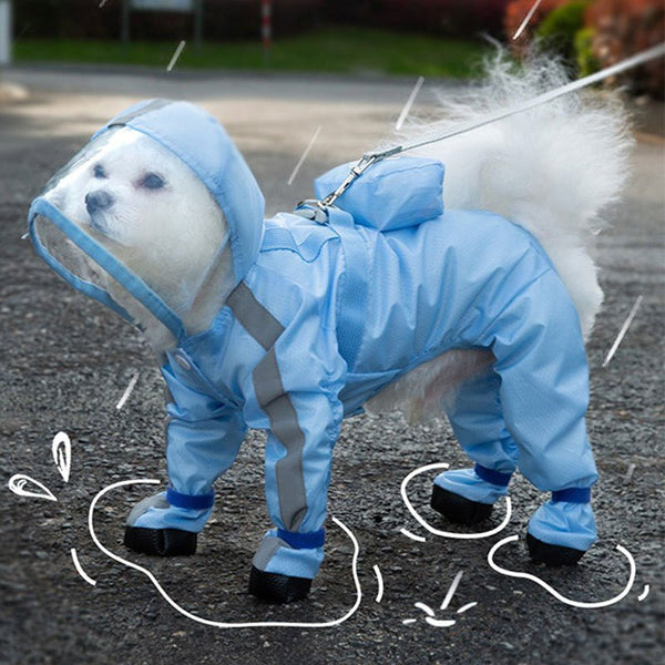 Waterproof 4Legs Cover Raincoats Outdoor Dog Clothes